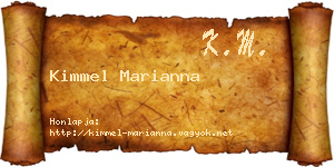 Kimmel Marianna névjegykártya